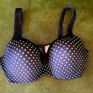 Playtex black and white polka dotted bra